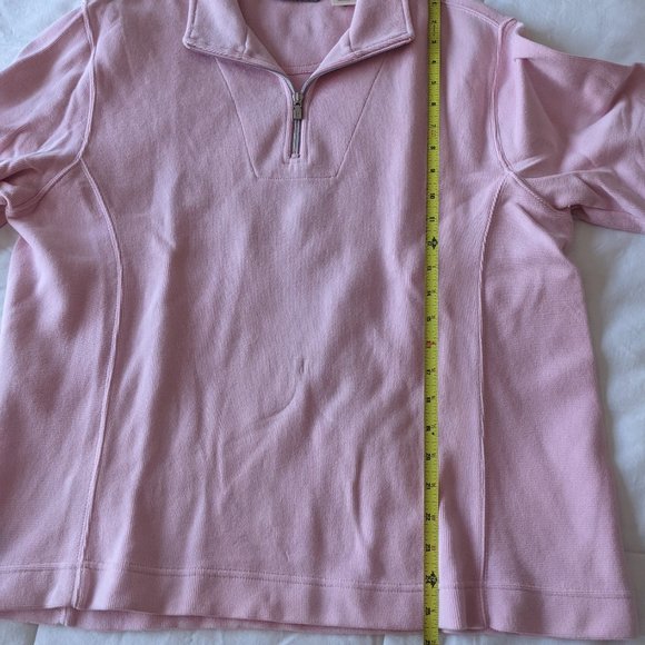 Tommy Bahama 1/4 Zip Aruba Sweatshirt Women's L Pink - Picture 6 of 10